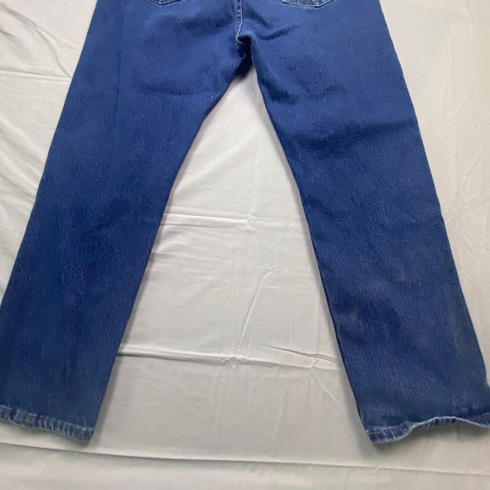 Wrangler Mens Straight Leg Jeans Blue Denim Workwear Rugged Work Tough 38x30 - Picture 8 of 16